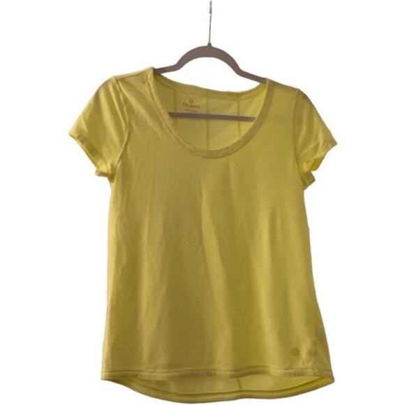 Talbots Yellow High-Low Tee Shirt Small Cotton Modal Bright Soft Casual - Picture 1 of 5